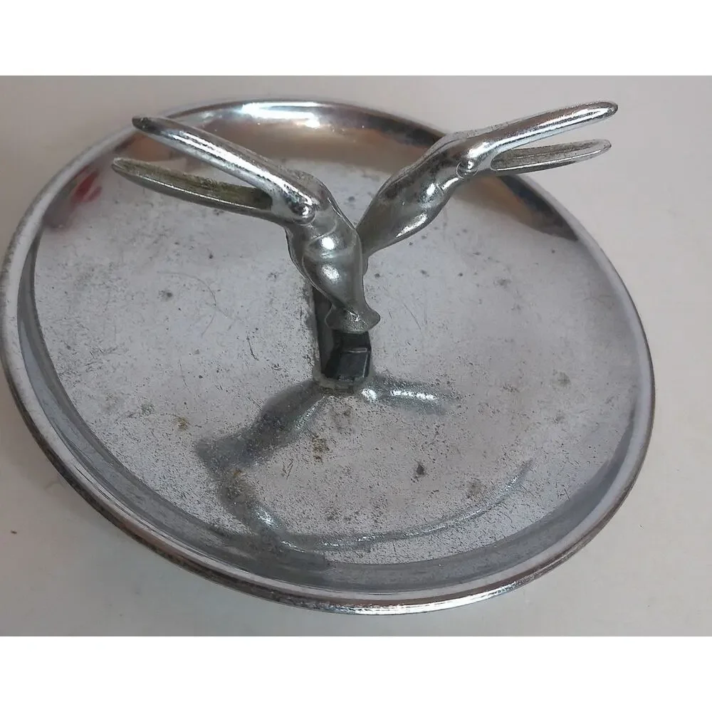 Vintage Hamilton 1950s Art Deco Chrome Pelican Or Toucan Pincherette Ashtray